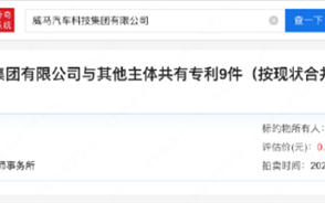 威马汽车名下专利开启拍卖：起拍价21.5万元 ！
