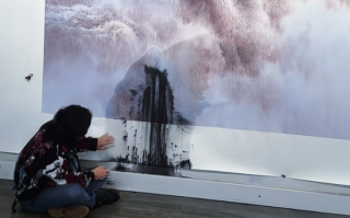 估价380万 著名画家巨幅画作遭泼墨：千万网友献策补救 ！