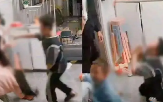 男子殴打怀孕妻子 儿子跪地哭喊：求爸爸不要伤害妈妈 ！