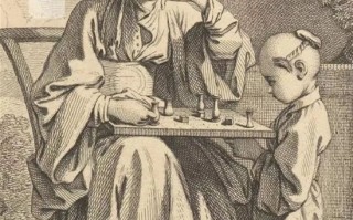 250年前法国画家幻想的中国 丹凤眼美女下国际象棋 ！