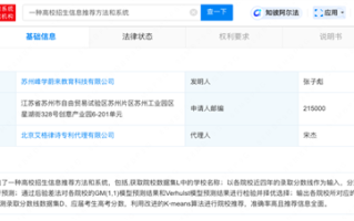 张雪峰申请发明专利：高校招生信息推荐方法和系统 !