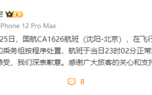 国航飞机强烈颠簸数分钟！乘客：自由落地失重几十秒 ！