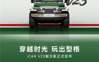2.88万买18件“大满配” 奇瑞iCar V23复古套件发布：个性非常 !