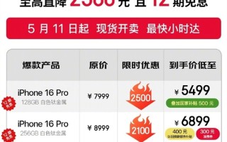 京东宣布iPhone 16 Pro首次支持国补：直降2500 到手5499元起 !