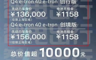 13.6万就能买奥迪Q4 e-tron 奥迪推“车电分离”服务 ！