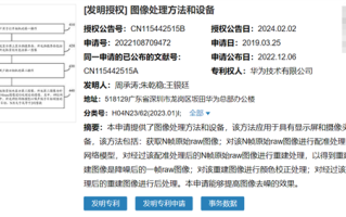华为获得图像处理方法和设备专利：可显著提升图像去噪效果 ！
