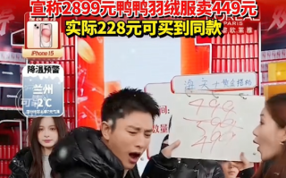 贾乃亮双11直播销售额超13.6亿！被指割粉丝韭菜：2899元羽绒服实际228元 ！
