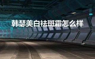 韩瑟美白祛斑霜怎么样（韩瑟美白祛斑霜真实测评）
