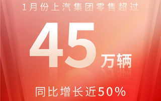 上汽集团公布1月零售超45万台：自主品牌独占1/2 ！