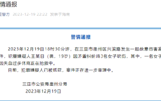 海南19岁男子砍伤3名女子 已被抓获，其中一名女子因失血过多休克正在抢救中 ！