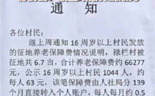 广东一村发征地补偿每人每月领0.5元 ！村委会：按照政策算出来的 ！