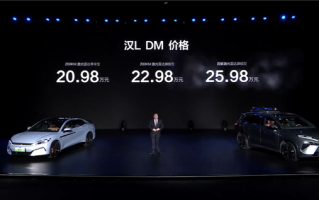 超千匹马力零百2.7秒！比亚迪汉L上市：20.98万起 ！