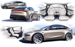 特斯拉官宣“彩蛋”：公开新款Model Y高性能版设计手稿 !