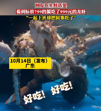 标价799的大闸蟹吃了999的龙虾 ！网友：“一起上班却把同事吃了”！-第1张图片