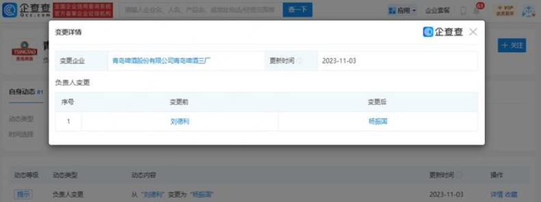 涉小便事件青岛啤酒三厂更换负责人：由刘德利变更为杨振国 ！-第1张图片