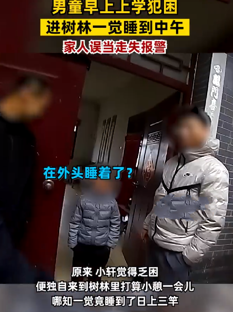8岁娃没上学睡树林里民警找了一上午：家人误当走失报警 ！-第1张图片