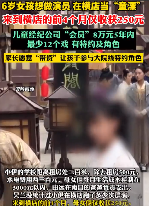 女童横店当童漂4个月赚250元：想继续做这个很甜的梦！-第1张图片