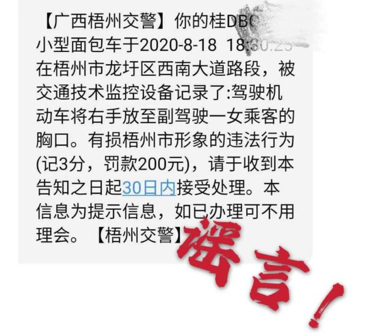 警方辟谣“摸副驾胸部被处罚”：假的，系为博取眼球P图伪造！ -第1张图片