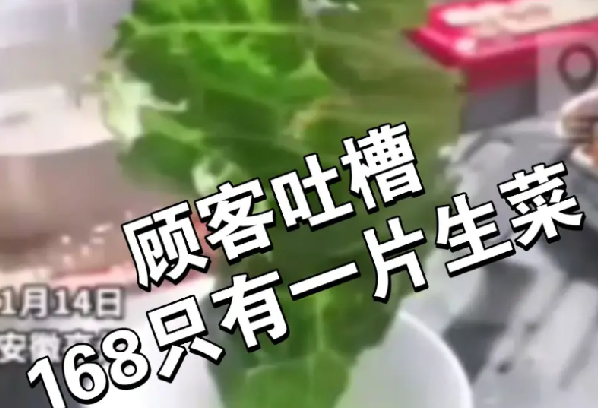 168元火锅套餐生菜只有1片叶子 !店家回应:店里太忙疏忽了,已赔了一份牛肉卷 !-第1张图片 168元火锅套餐生菜只有1片叶子 !店家回应:店里太忙疏忽了,已赔了一份牛肉卷 !-第1张图片